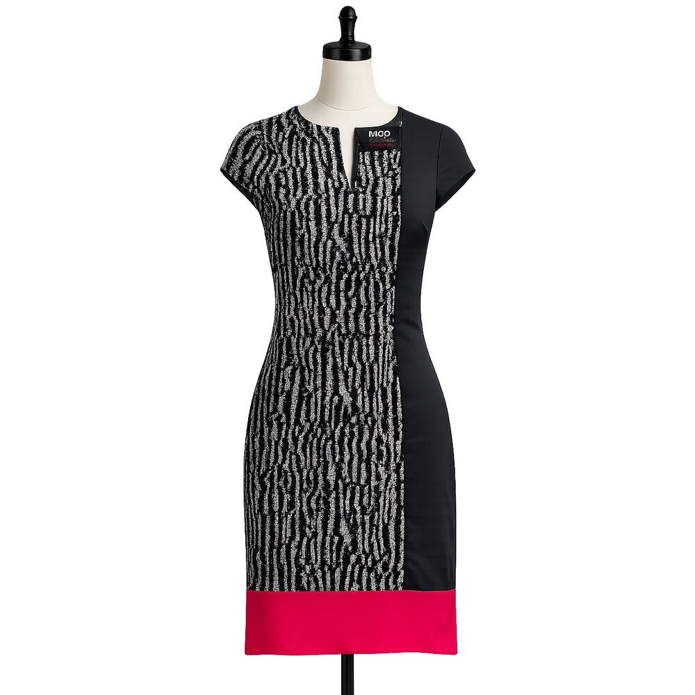 Miss Sixty M60 Y2K Color Block Sheath Dress Black Pink - Size 0